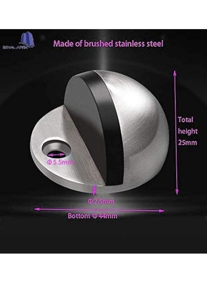 Royal Apex Royal Apex Stainless Steel Half Round Door Stopper with Rubber Bumper Door Retainer (Pack of 2)  - Image 2