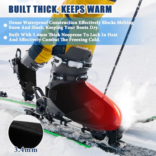 GJQ 2 Pairs - Ski Boot Covers, Ski Boot Covers for Warmth, Ski Boot Warmer, Ski Boot Cover for Keep Your Feet Dry and Warm, Winter Sport Accessory, Ski Present, Skiing Accessories for Skiers - Image 5