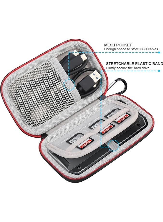 erorex Hard Drive Carrying Case for SanDisk Professional PRO-G40 SSD 1TB 2TB 4TB USB-C External Solid State Drives EVA Shockproof Water Repellent Storage Travel Bag, Black+Gray - Image 3