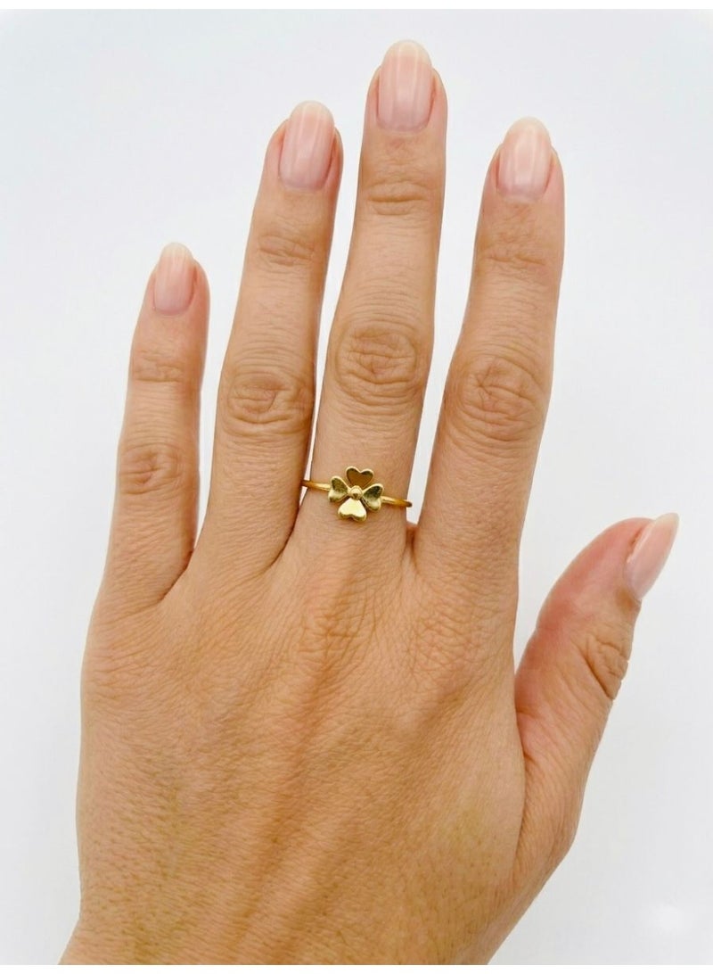 The Intermix Gems Gold Flower Motif Ring - Image 1