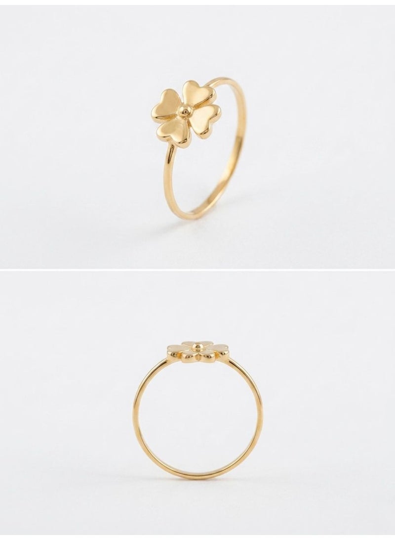 The Intermix Gems Gold Flower Motif Ring - Image 2