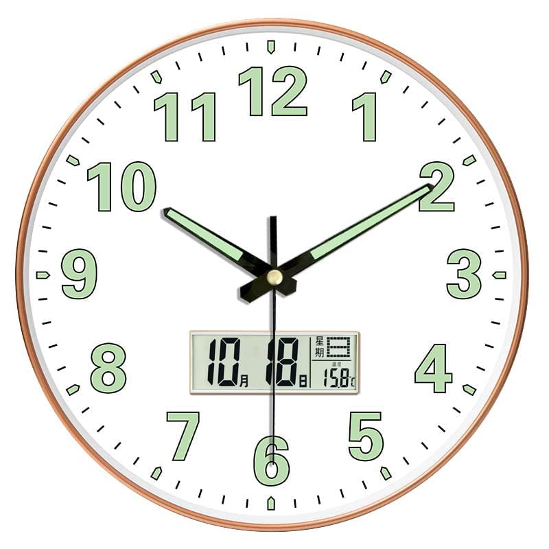 WHISKET - 12 Inch | Luxury Designer Radium Wall Clock with Night Glow Numbers – Silent Analog Clock with Elegant Floral Design for Living Room, Bedroom & Office Decor. (Radium White Digital) - Image 1