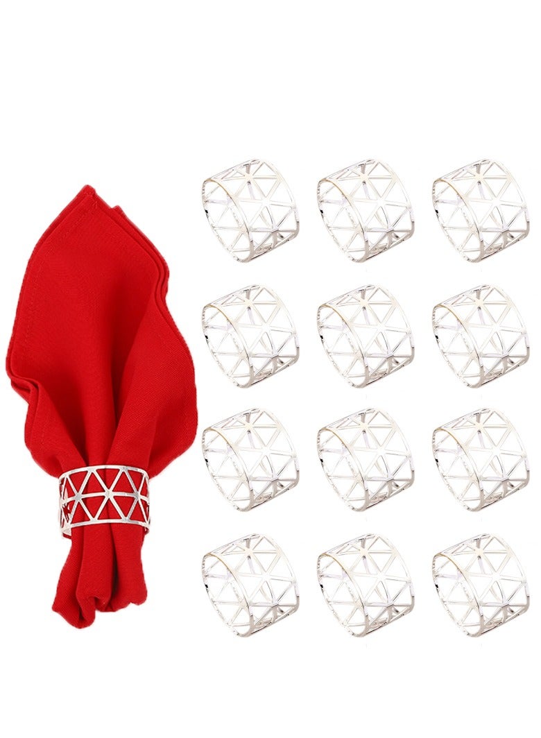Metal Napkin Rings Hollow Triangle Tableware Table Napkin Ring Napkin Holders  - Image 1