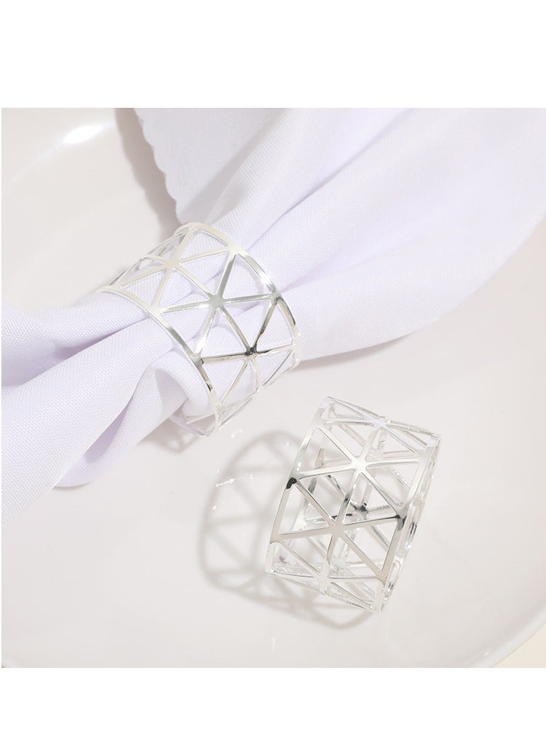 Metal Napkin Rings Hollow Triangle Tableware Table Napkin Ring Napkin Holders  - Image 2