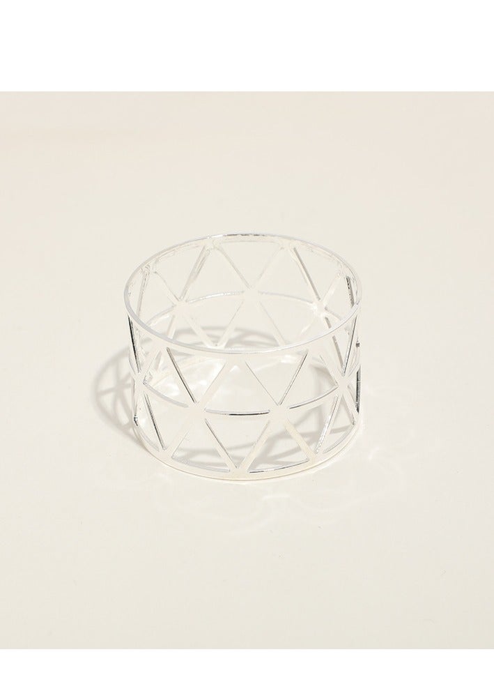 Metal Napkin Rings Hollow Triangle Tableware Table Napkin Ring Napkin Holders  - Image 3