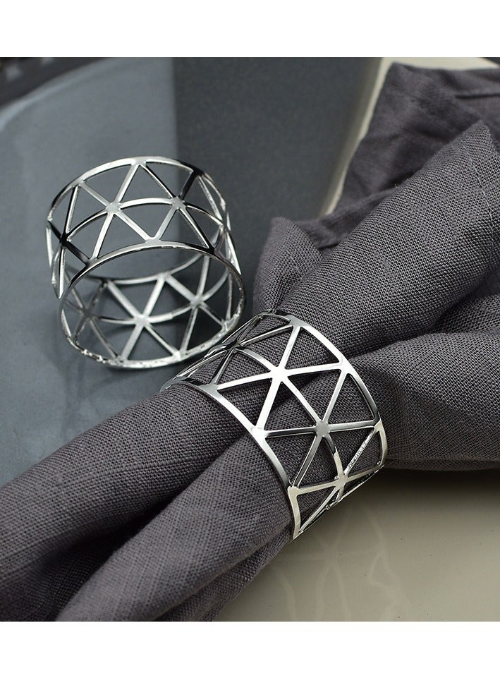 Metal Napkin Rings Hollow Triangle Tableware Table Napkin Ring Napkin Holders  - Image 4