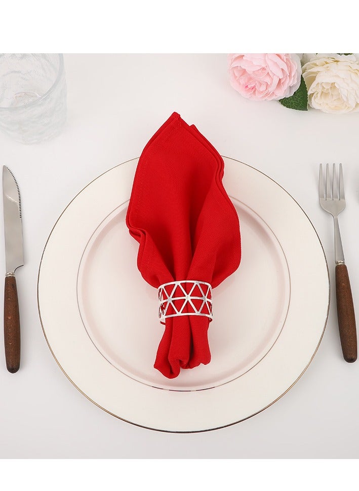 Metal Napkin Rings Hollow Triangle Tableware Table Napkin Ring Napkin Holders  - Image 5