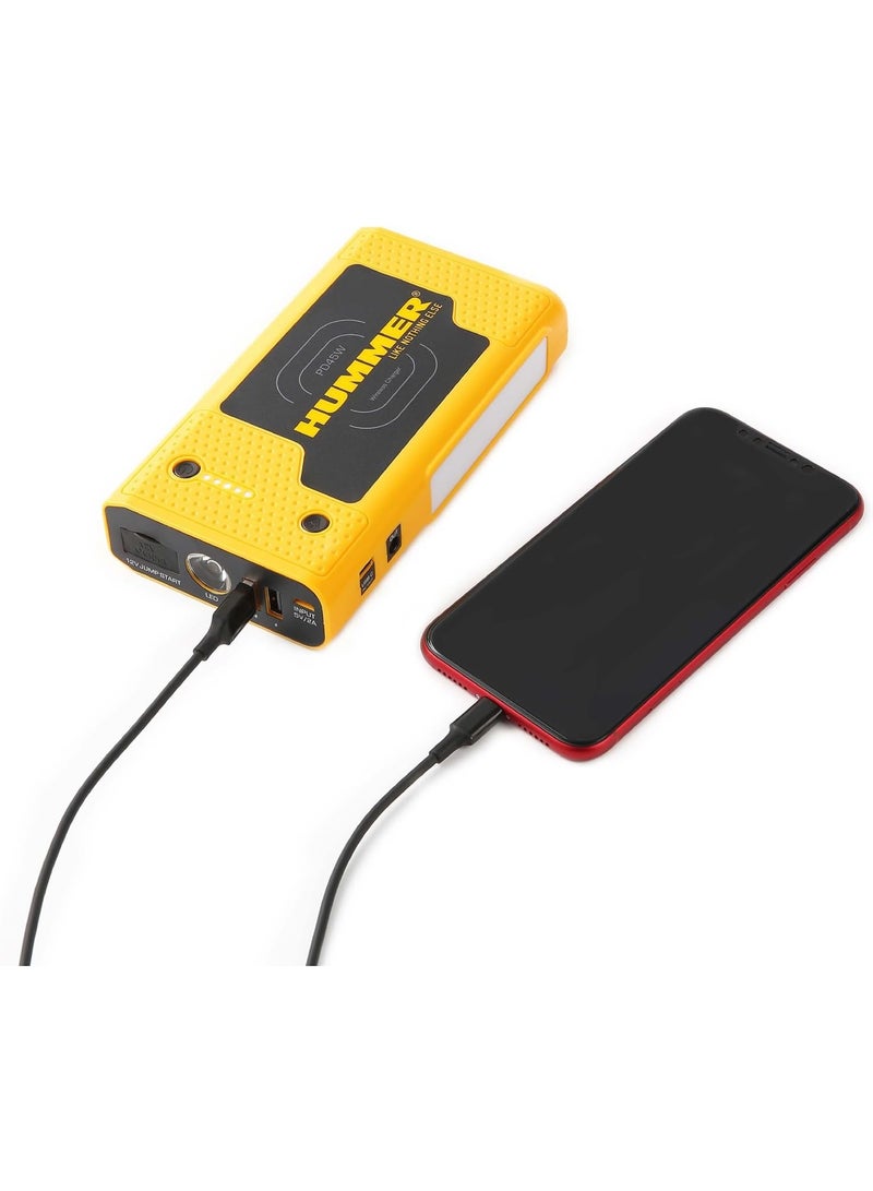 Hummer Battery Starter 12V / 2000 Amp / 10000 Ah Hummer HXPRO with Powerbank Function 37000 mWh and Wireless PD 45W Charging - Image 3