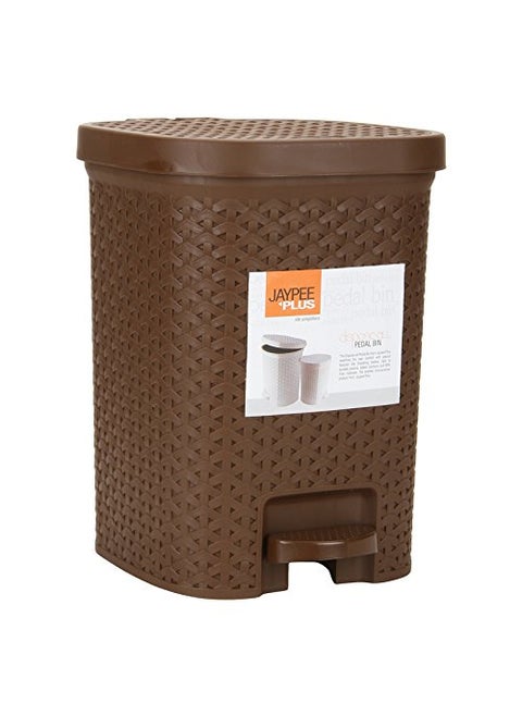 Jaypee Plus Dispose all Square Dustbin with Removable Plastic Bucket Garbage Bin Trash Can Pedal Waste Bin Square Shape Dustbin For Home Kitchen Bathroom Office 7 Litre Brown