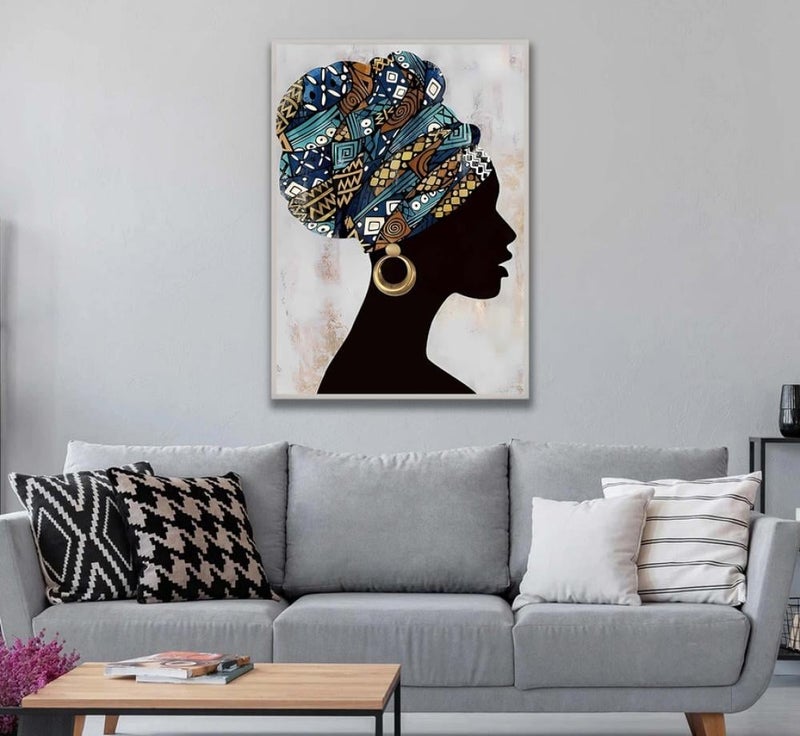 Marktna Girl Design Canvas Painting with Hollow Frame (120x80) 1 Piece - Image 2