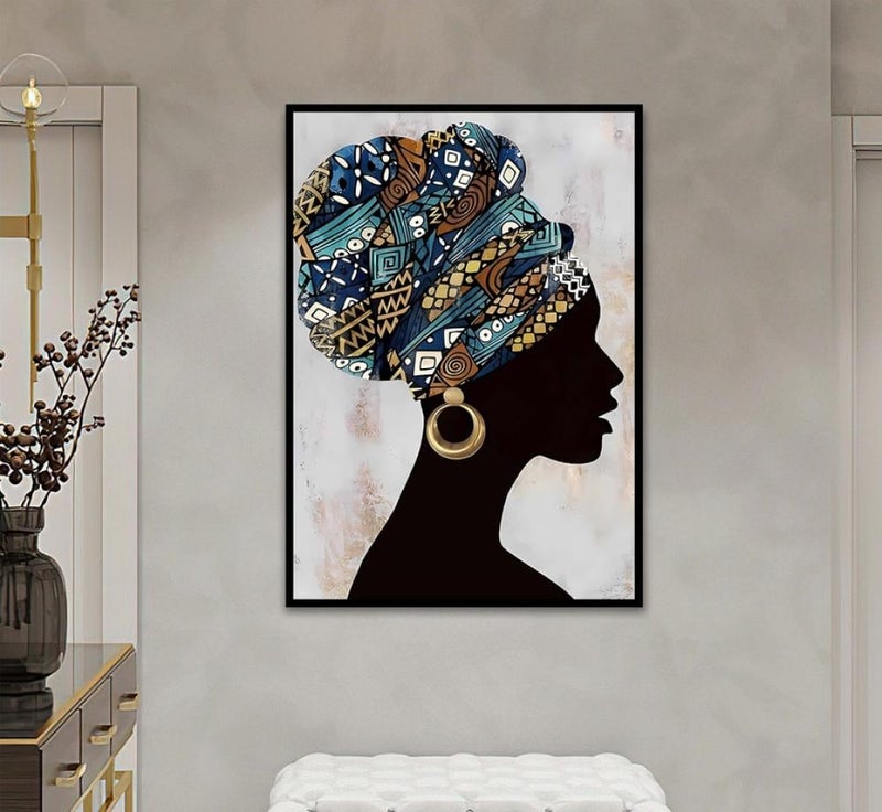 Marktna Girl Design Canvas Painting with Hollow Frame (120x80) 1 Piece - Image 3