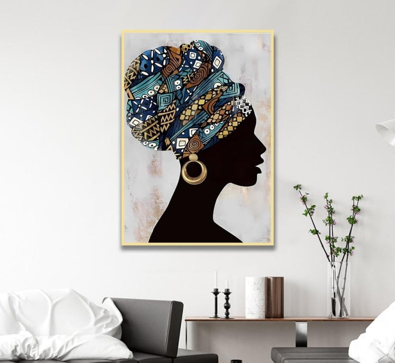 Marktna Girl Design Canvas Painting with Hollow Frame (120x80) 1 Piece - Image 1