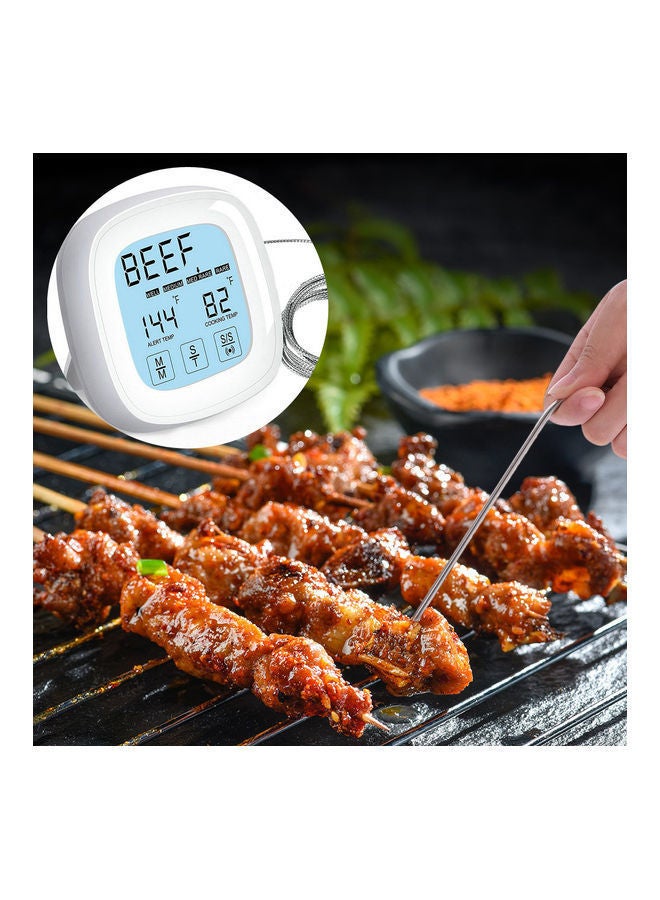 نيبمينينت مقياس حرارة رقمي للحوم مزود بشاشة LCD تعمل باللمس أبيض 3.30 x 9.20 0.131سم - Image 2