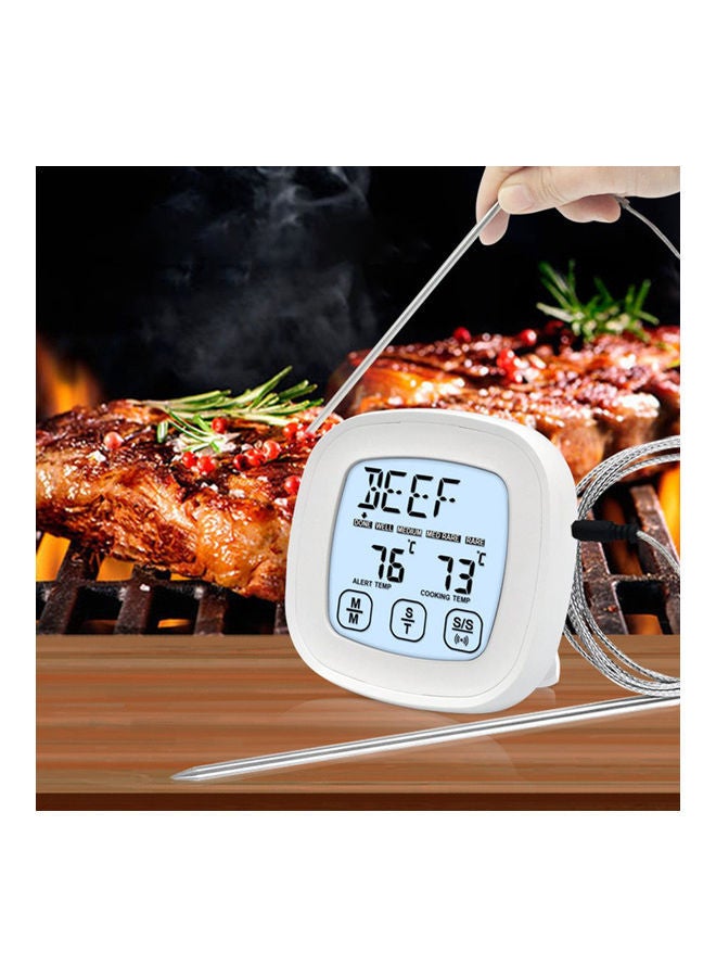 نيبمينينت مقياس حرارة رقمي للحوم مزود بشاشة LCD تعمل باللمس أبيض 3.30 x 9.20 0.131سم - Image 5