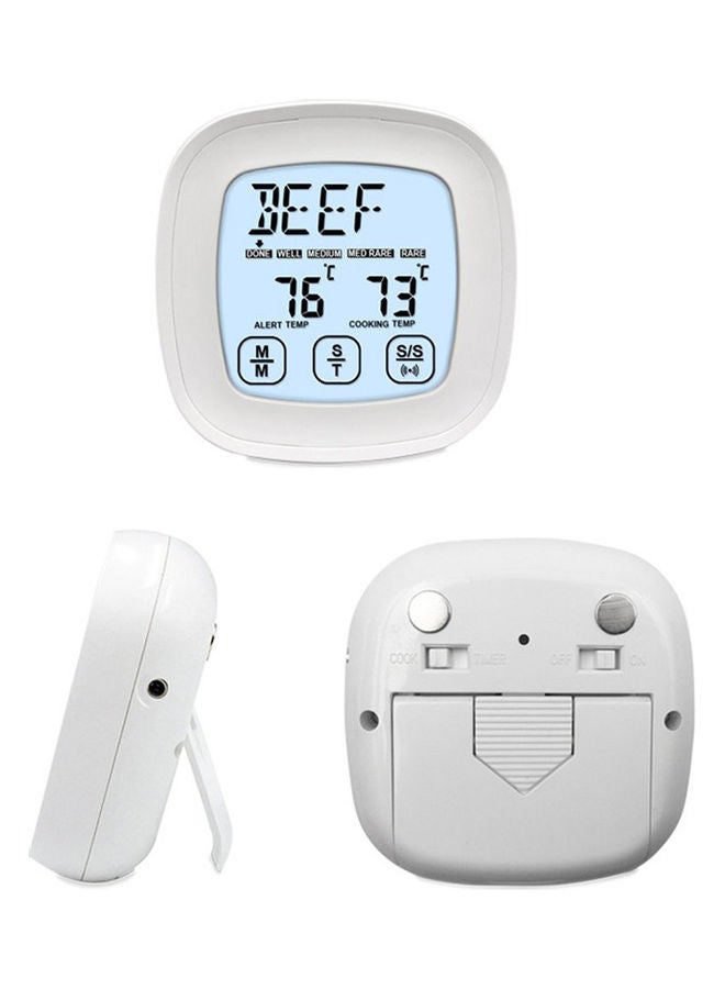 نيبمينينت مقياس حرارة رقمي للحوم مزود بشاشة LCD تعمل باللمس أبيض 3.30 x 9.20 0.131سم - Image 3