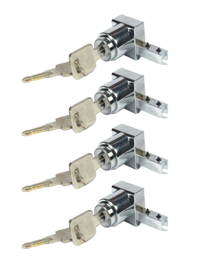 ROBUSTLINE Armstrong Cabinet Sliding Glass Door Push Lock - 8600-8000 (4, Chrome Plated) 