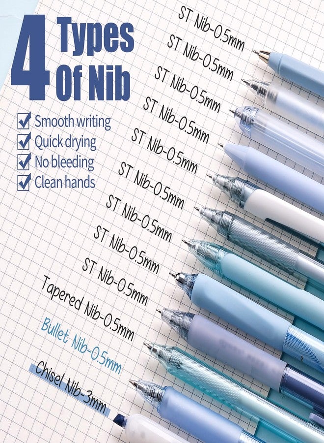 Four Candies Ocean Series Gel Pens, Black & Blue Ink Journaling Pens with 0.5 mm Fine Point, Cute School Office Supplies Aesthetic Desk Accessories, Christmas Stocking Stuffers Gift, Set of 12 - Image 4