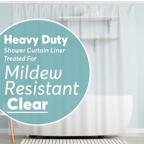 BIG FOOT BigFoot Shower Curtain Liner – 72 x 72 PEVA Heavy Duty Shower Curtain with Rustproof Metal Grommet and 3 Magnetic Weights – Odor Free and Compatible with Standard Showers, Clear - Image 1
