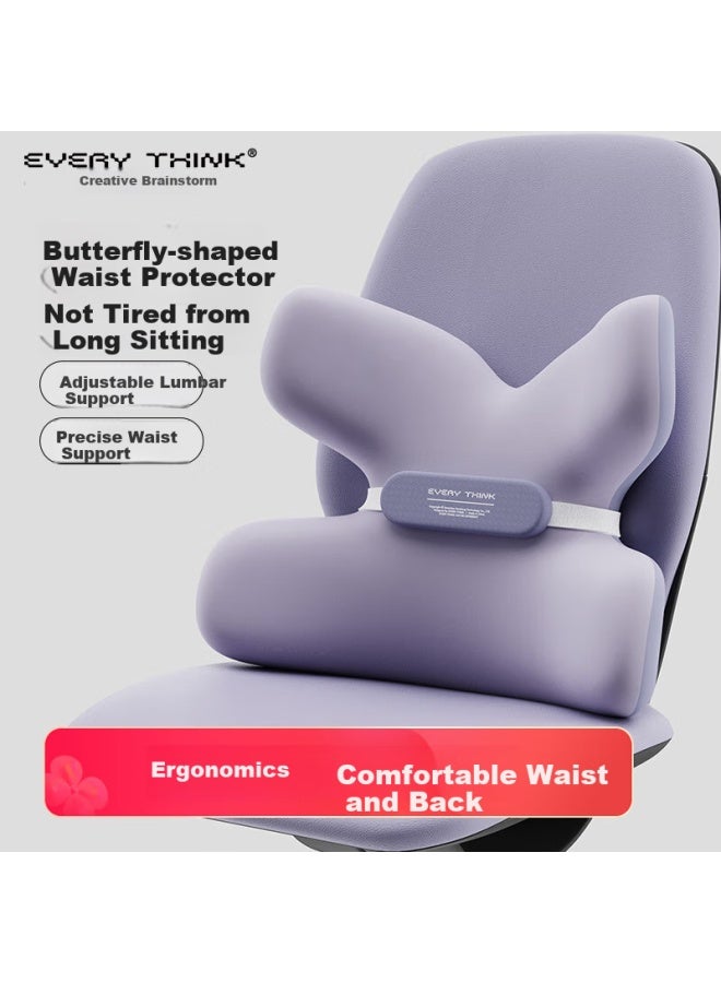 Everythink Butterfly Lumbar Support Cushion For Office Chair, Back Support Lumbar Pillow For Office Chair, Protect Lumbar Spine Backrest - Image 4