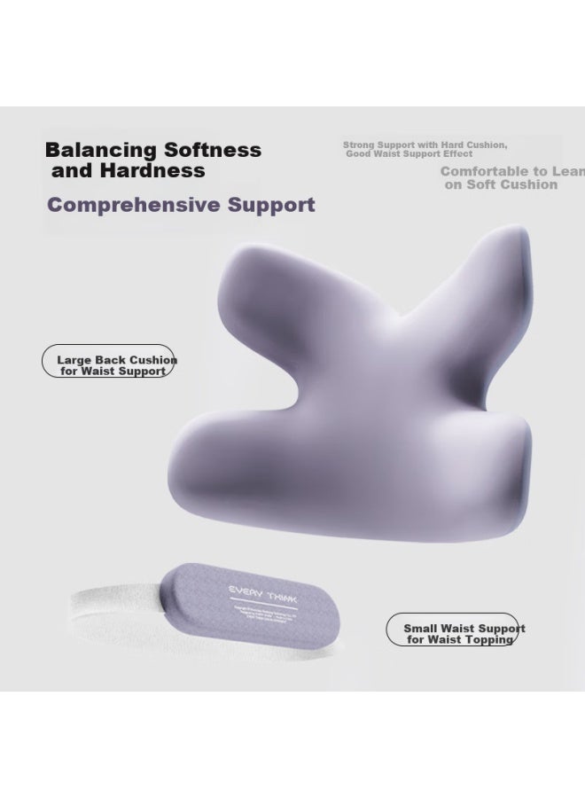 Everythink Butterfly Lumbar Support Cushion For Office Chair, Back Support Lumbar Pillow For Office Chair, Protect Lumbar Spine Backrest - Image 3
