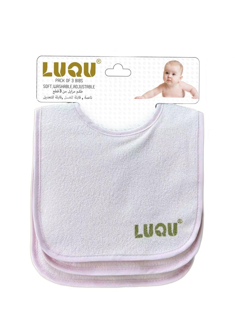 لوكو طقم مريلة من 3 قطع من لوكو، ناعمة وقابلة للغسل وقابلة للتعديل للأطفال من عمر 0 ​​أشهر فما فوق - Image 1