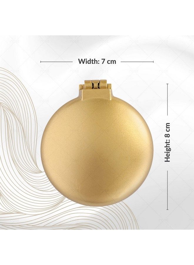 ROSS Compact Popup Hair Brush With Foldable Mirror (Gold) - Image 5