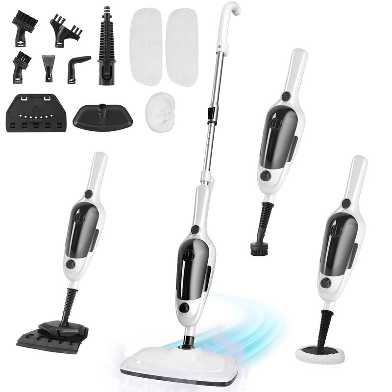 KGHKGH Steam Mop - 11-in-1 Steam Cleaner for Home with 15.2 OZ Water Tank & 23FT Power Cord, Detachable Steam Mops for Floor Cleaning MultiPurpose Steamer for Hardwood, Tile, Furniture with 11 Accessories - Image 1