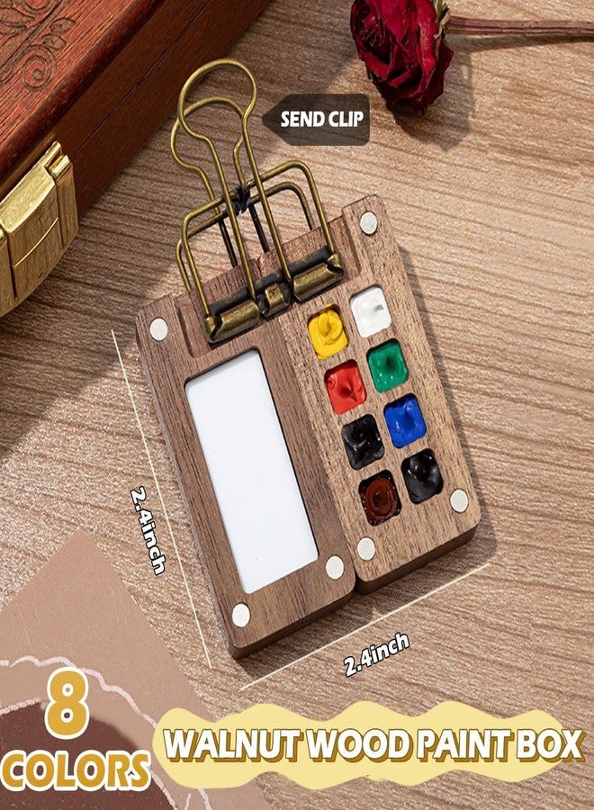 Tusmad Pocket Watercolor Paint Set – 12 Colors (5ML Tubes), Mini 8-Grid Wooden Paint Palette, Brush Pen & Drawing Book – Portable Travel Art Kit for Sketching & Painting - Image 3