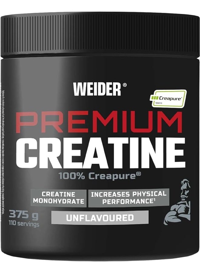 Weider Premium Creatine 100% Creapure 375g Unflavoured – Pure Creatine Monohydrate for Strength & Performance - Image 1