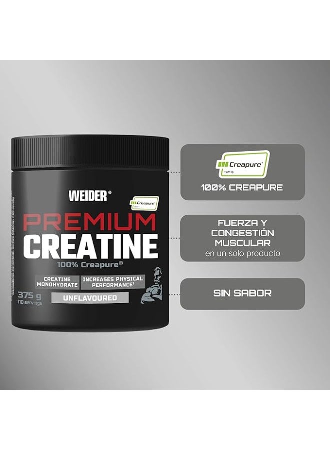 Weider Premium Creatine 100% Creapure 375g Unflavoured – Pure Creatine Monohydrate for Strength & Performance - Image 2