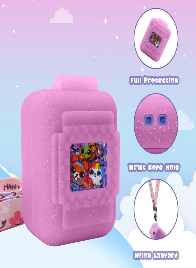JAYOBGO Silicone Cover Case for Bitzee Interactive Toy Digital Pet, Silicone Protective Cover for Virtual Electronic Pets, Digital Pet Accessories for Bitzee with Lanyard, Pink (Case Only) - Image 2