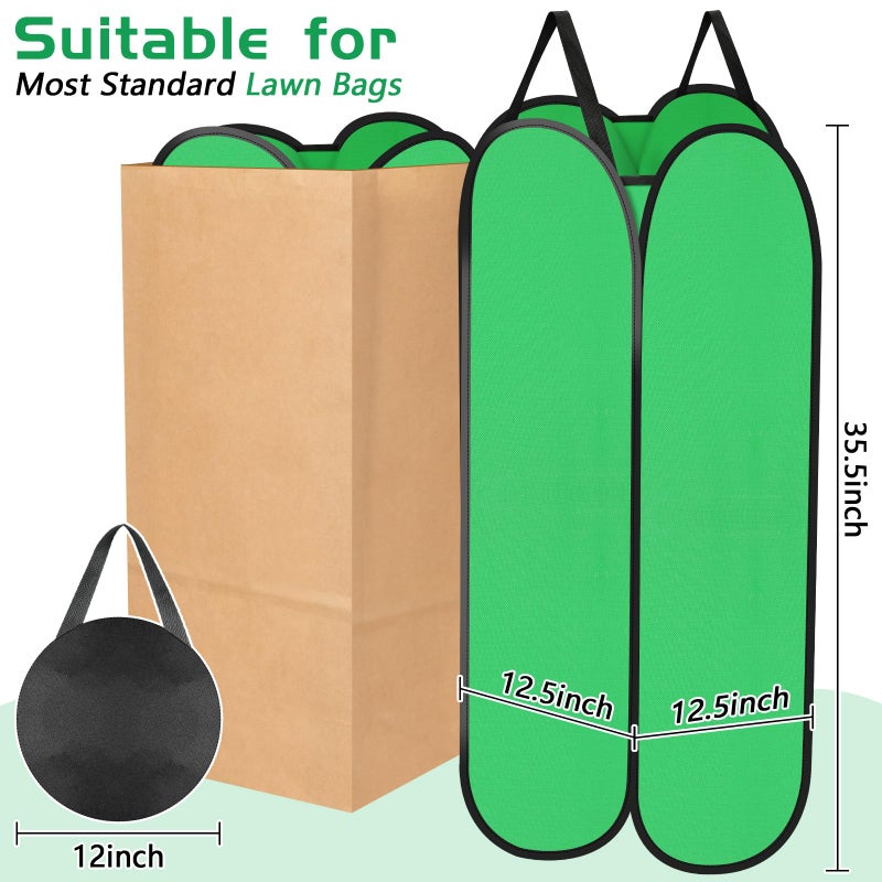 Phoncoo 2 Pack Leaf Bag Holder, Pop Up Leaf Bag Chute for Easy Leaves Collecting, Reusable Lawn Bags Holder Funnel for Paper Yard Waste Bags - Image 2