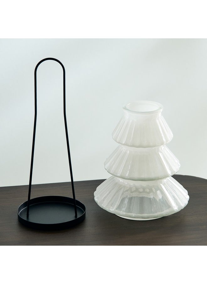 Home Box - Auden Glass Lantern with Metal Handle 15.5 x 26 x 15.5 cm - Image 1