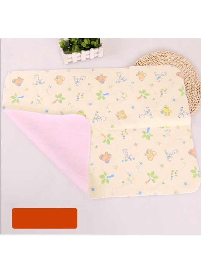 Monvecle 4pcs Pack Baby Infant Cotton Waterproof Changing Pads Washable Resuable Diapers Liners Mats Small 18"x12" - Image 5