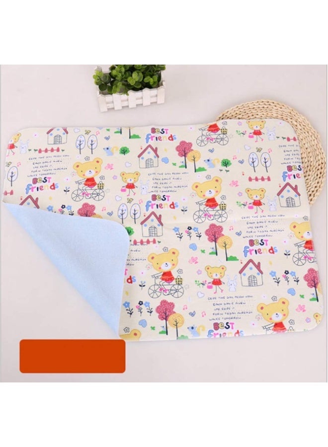 Monvecle 4pcs Pack Baby Infant Cotton Waterproof Changing Pads Washable Resuable Diapers Liners Mats Small 18"x12" - Image 4