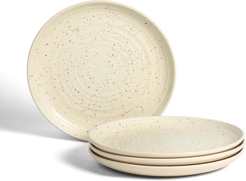 Stone Lain Dua 4Piece Dinner Plate Set Stoneware White - Image 1