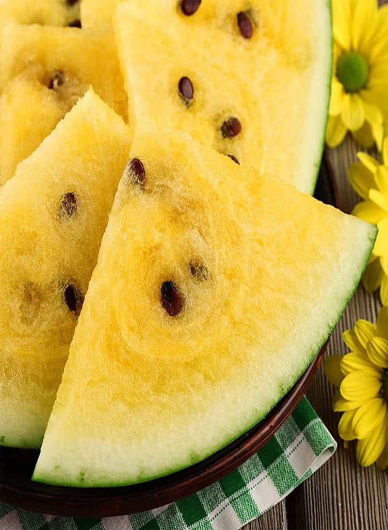 GGOOT 30Pcs Watermelon Seeds Rare Yellow Pulp Sweet and Delicious Annual Climbing Growth Fruit Suitable for Outdoor Garden Terrace Planting - Image 3