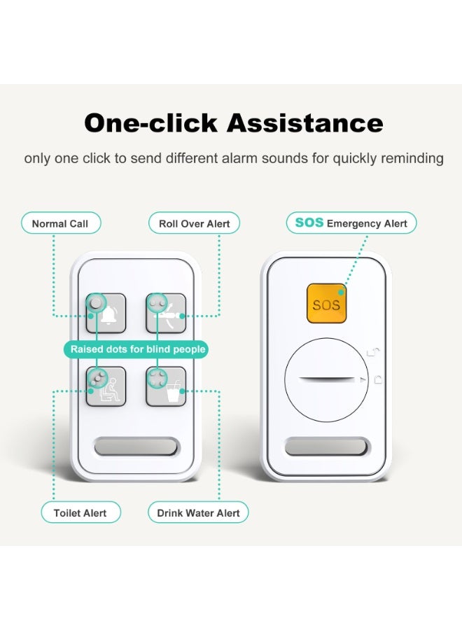 XiuWoo Elderly Monitors with Camera and Audio, Two-Way Talk Medicine feeding reminder, with SOS/Roll Over /Toilet /Drink Water/Temperature Alert , Night Vision, VOX, 8 Lullabies, Ideal for Elderly, Senior, Patient, Disabled - Image 2
