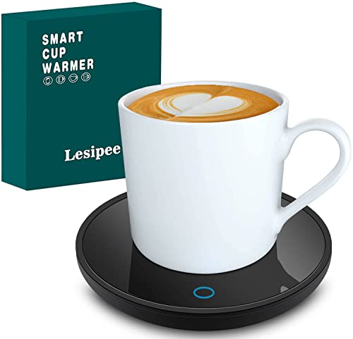 Lesipee Mug Warmer, Coffee Cup Warmer for Desk with Auto Shut Off, Candle Warmer, Electric Beverage Warmer Plate for Tea, Cocoa & Coffee, 2 Temperature Settings, for Dad Office Home - Image 1