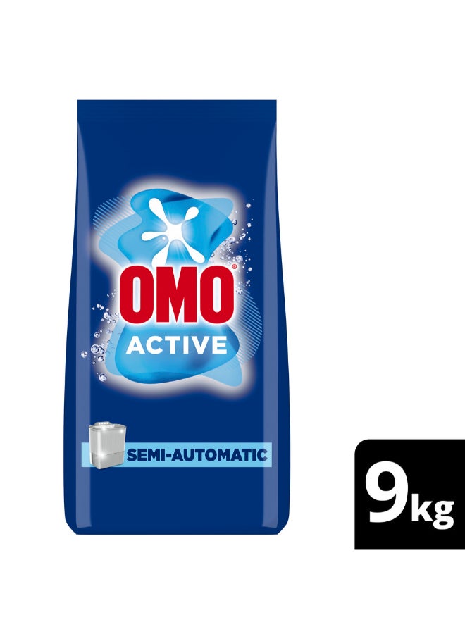 Omo Semi-Automatic Powder Laundry Detergent, Active, Up To 100% Stain Removal In 1 Wash* 9Kg - Image 1