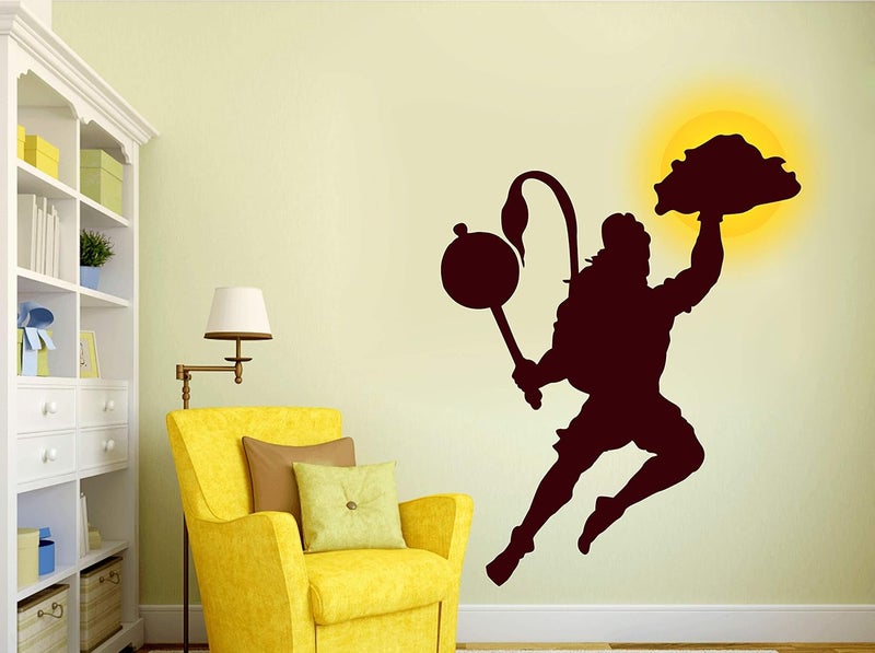 Design Zoo Hanuman Ji with Parbat Wall Sticker Wall Sticker for Living RoomBedroomOffice and All Decorative Stickers
