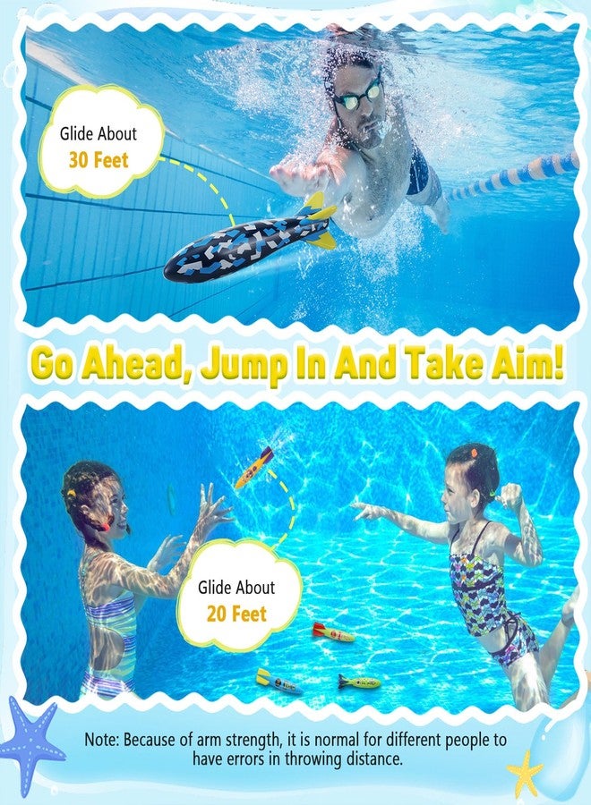 MoKo Pool Torpedo Toys Diving Set,2pc Large & 8pc Small Gliding Diving Torpedo Rockets Toys for Kids & Adults,Fast-Sinking Pool Torpedos for Swim Training, Underwater Games & Water Play for Grils Boys - Image 5
