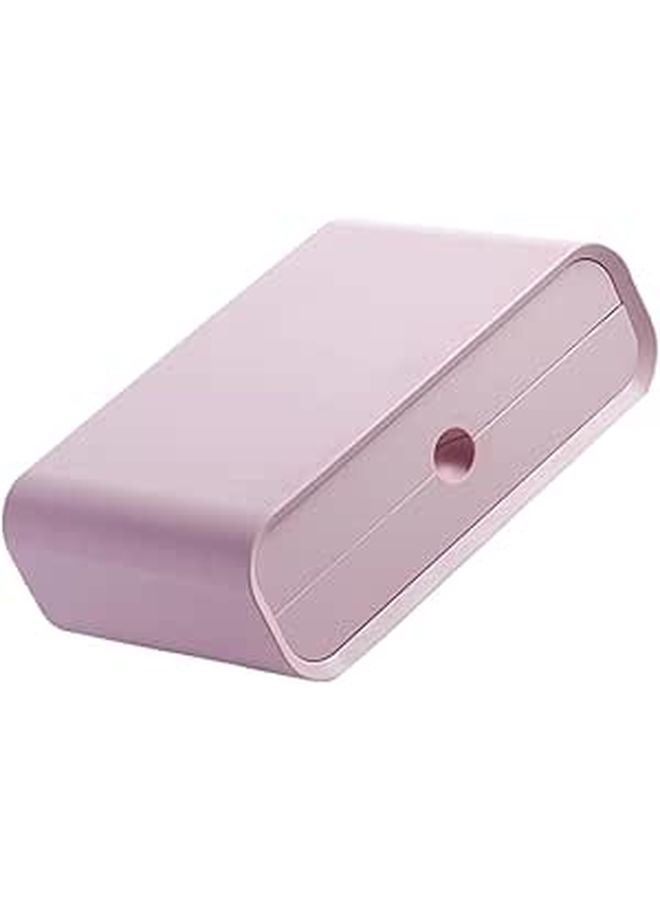 Pink ABS Monitor Riser Shelf with Drawer Desktop Organizer for Office Stationery Makeup - Image 1