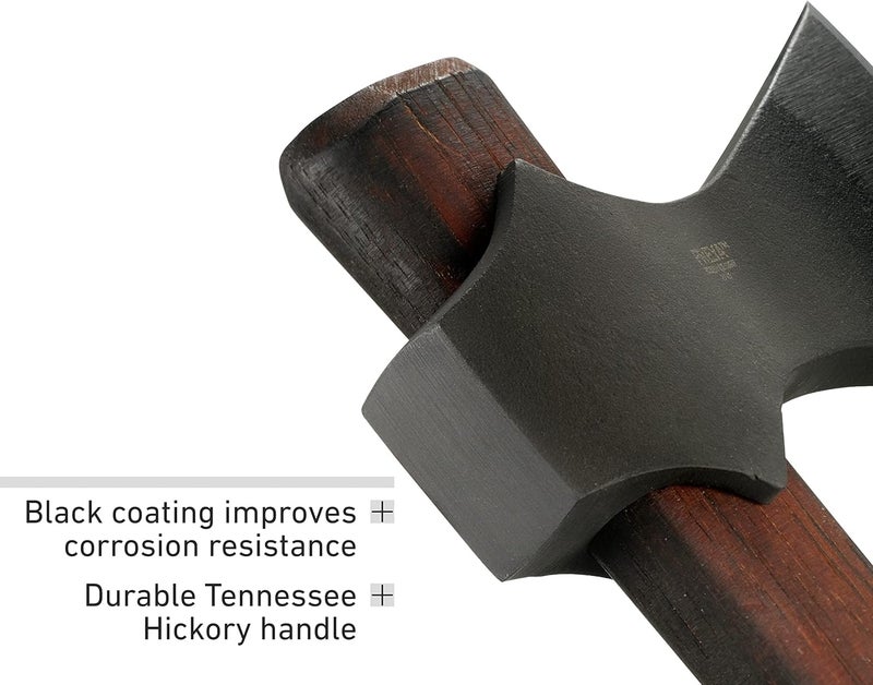 CRKT Freya Axe: Two Handed Outdoor Axe, Forged 1055 Carbon Steel Blade, Hickory Handle 2749 - Image 5