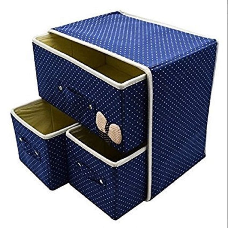 Varahry Varahry 2 Layers 3 Drawers Foldable Storage Box Bra Underwear Socks Cosmetics Closet Organizer Collapsible Storage Drawers Cloth Cabinet Drawer 3 Drawer 2 Layer  - Image 2