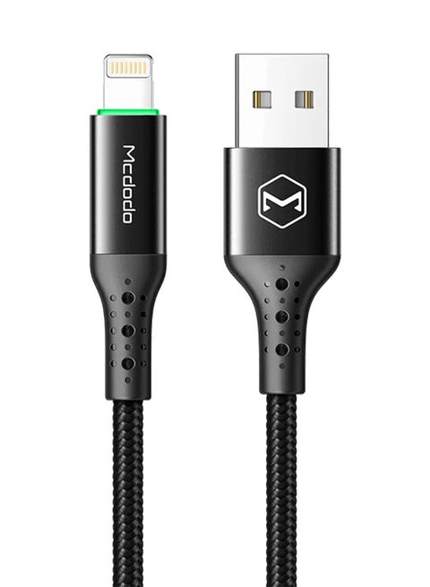 USB to Lightning Cable  CA-741 with PD Fast Charging up to 36W, Auto-Off Feature with Smart Recharging Every 2 Hours, Premium Zinc Alloy Design and Braided Nylon Wire, Safe 3A Charging and LED Indicator, 1.2m and 1.8m Length for Fast and Durable Data Transfer