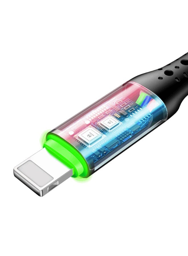 USB to Lightning Cable  CA-741 with PD Fast Charging up to 36W, Auto-Off Feature with Smart Recharging Every 2 Hours, Premium Zinc Alloy Design and Braided Nylon Wire, Safe 3A Charging and LED Indicator, 1.2m and 1.8m Length for Fast and Durable Data Transfer
