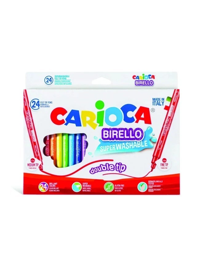 carioca Birello Double Tip Coloring Pens – 24 Colors - Image 2