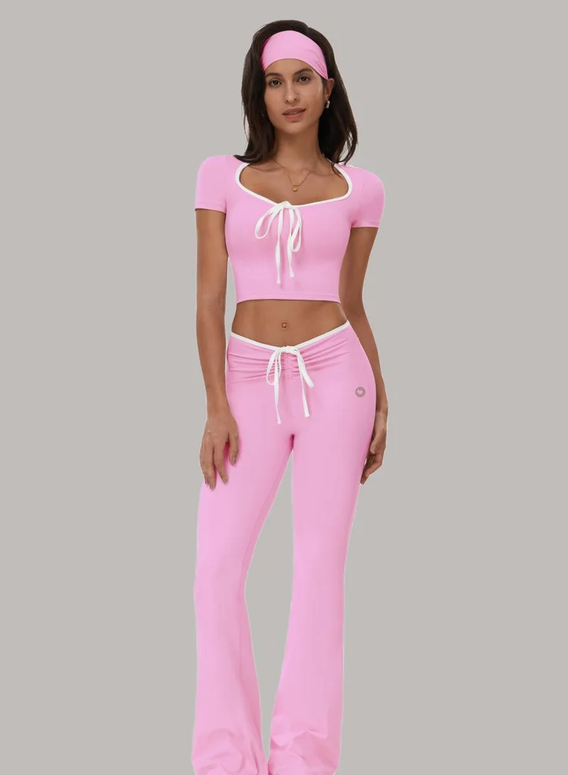 Womens Square Neckline Short Sleeves Fitted Crop Top