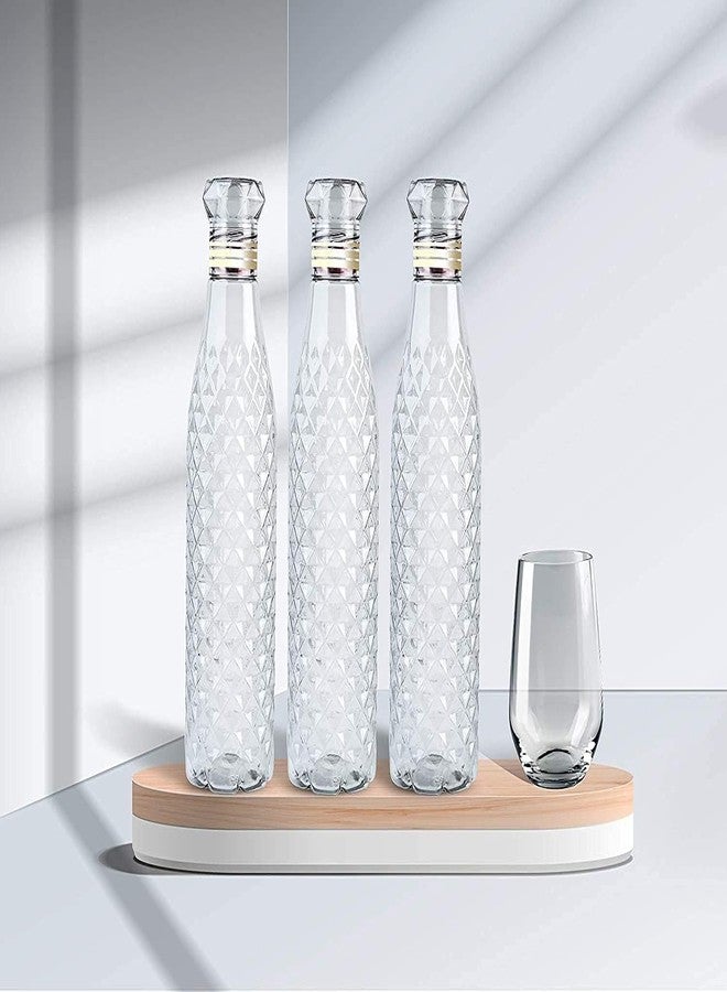 ABTER Plastic Water Bottle Set with Diamond Pattern, Crystal Diamond Cap, 1000ml Each, 6 Pack, Leak Proof, BPA Free, Airtight Lid for Office, Sports, School, Gym, Yoga - Image 2